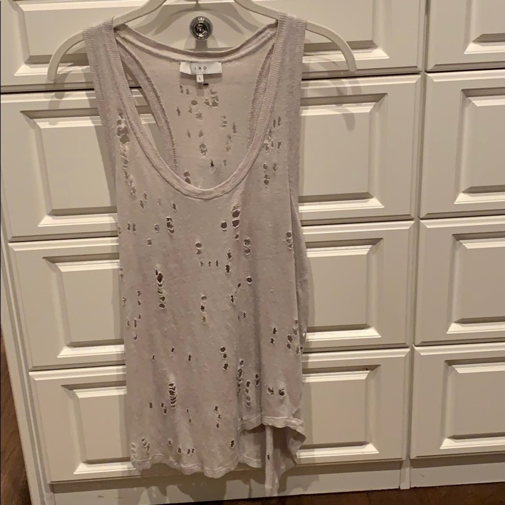 Iro linen distressed racerback tank